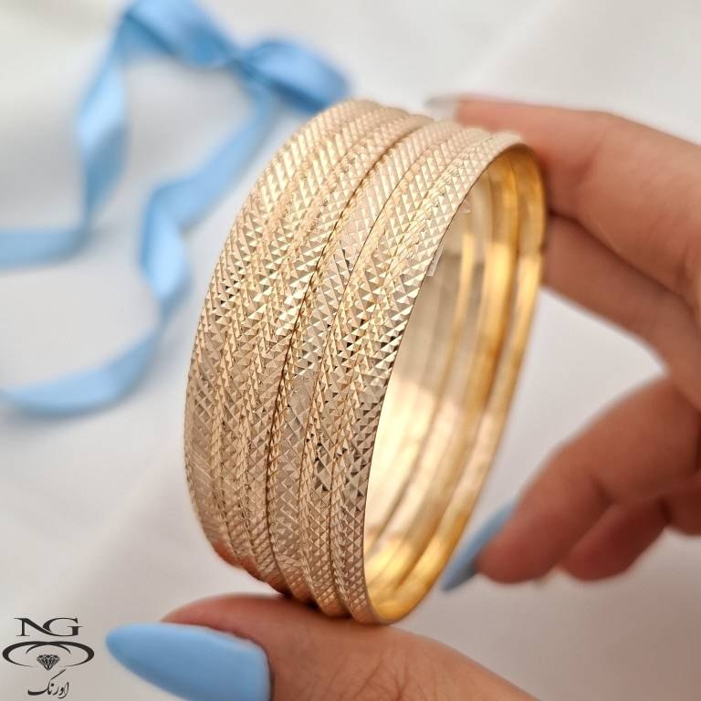 بسته النگو طلاروس زنانه سه میل شش تایی