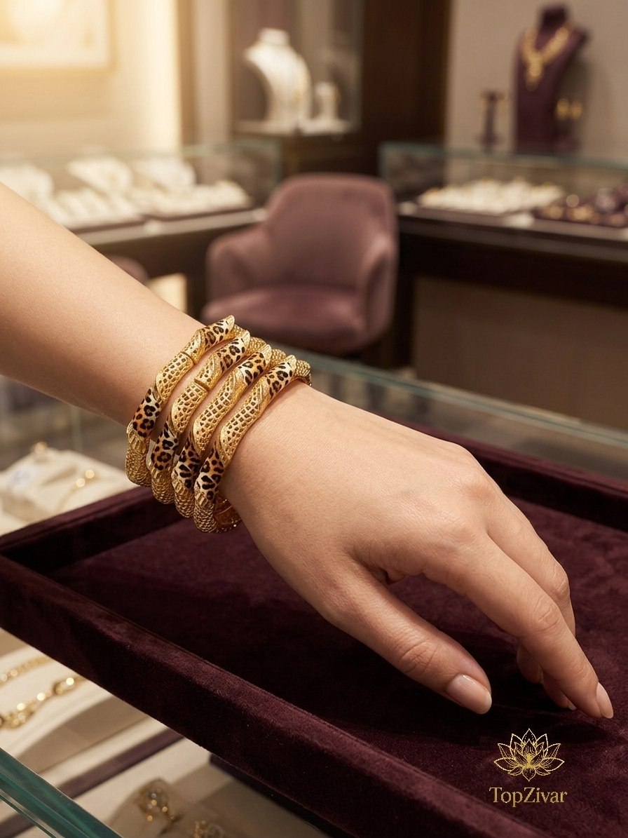 النگو پلنگی زنانه طلاروس قفلی